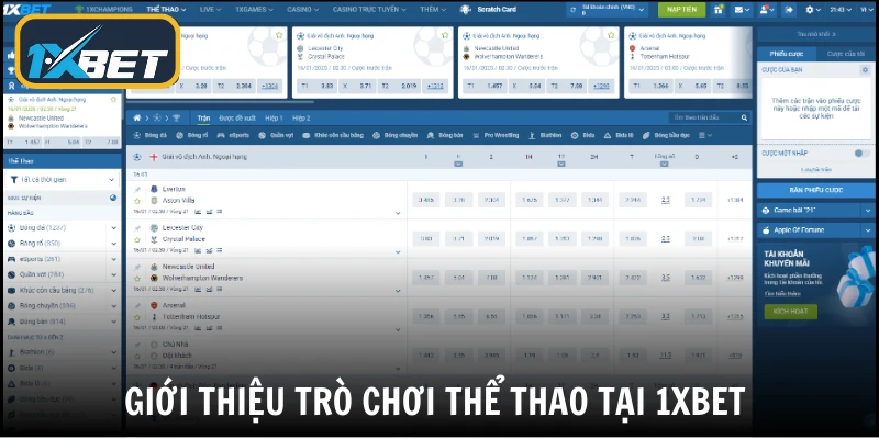 Giới thiệu 1XBET thể thao - Hạng mục cược quan trọng nhất